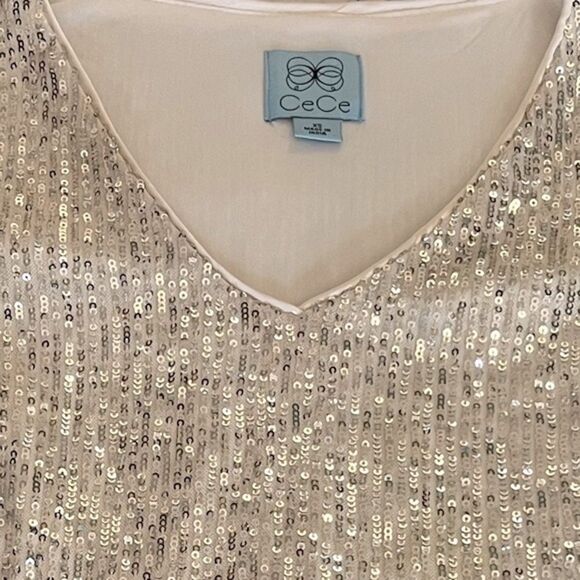 Cece Women’s Sequin V- Neck Shimmer Cocktail Dress Sz XS - Picture 7 of 14
